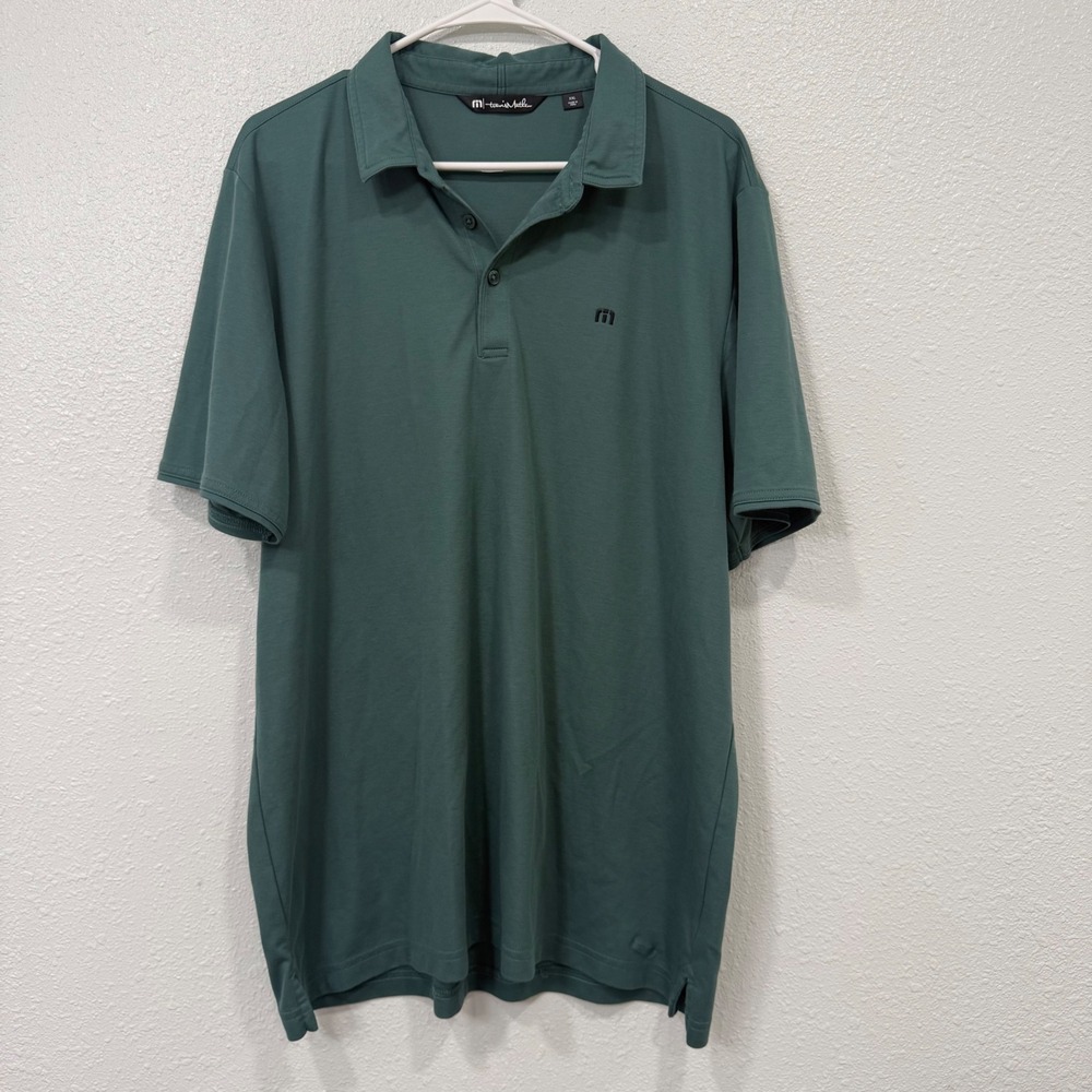 TravisMathew Mens Short Sleeve Polo Shirt Green XXL 1MW892